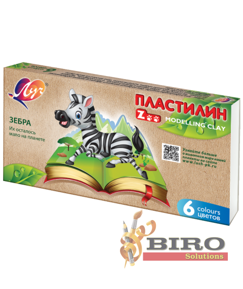 Pastă de modelat ZOO, 6 culori x 15 gr.